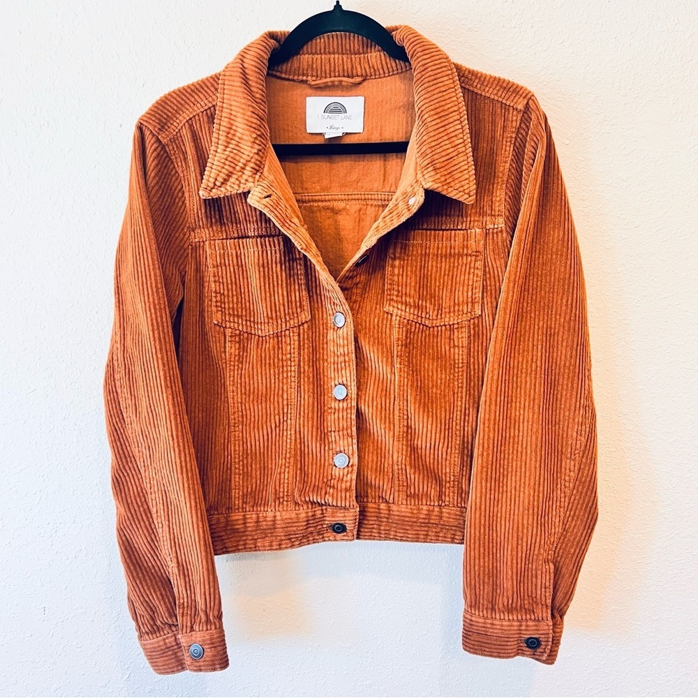 Sold 1 Sunset Lane Corduroy Brown Rust Button Down Jacket Large